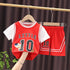 Sports Round Neck Short Sleeve Suit Baby Basketball Suit Two-piece Set